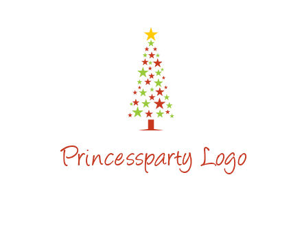 colorful stars christmas tree logo