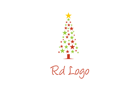 colorful stars christmas tree logo