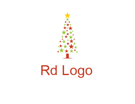 colorful stars christmas tree logo