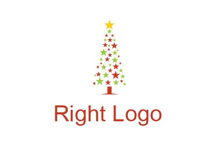 colorful stars christmas tree logo