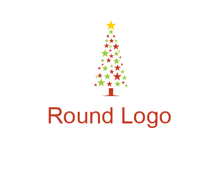 colorful stars christmas tree logo