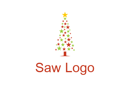 colorful stars christmas tree logo