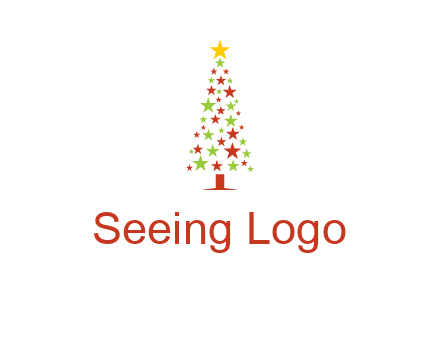 colorful stars christmas tree logo