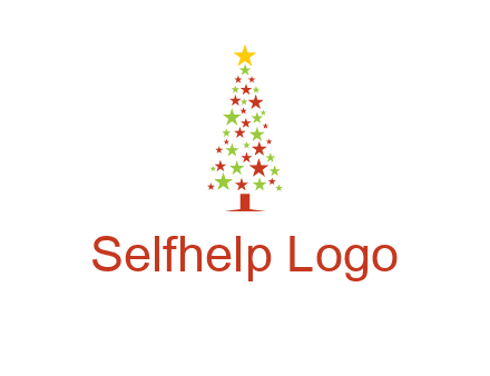 colorful stars christmas tree logo
