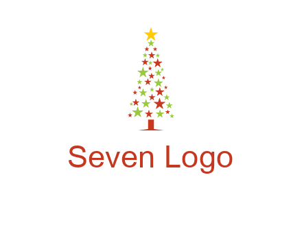 colorful stars christmas tree logo