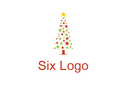 colorful stars christmas tree logo