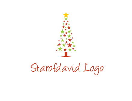colorful stars christmas tree logo