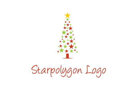 colorful stars christmas tree logo