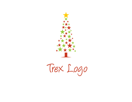 colorful stars christmas tree logo