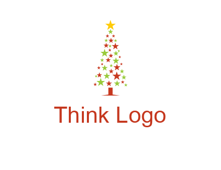 colorful stars christmas tree logo