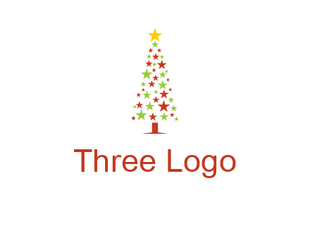 colorful stars christmas tree logo