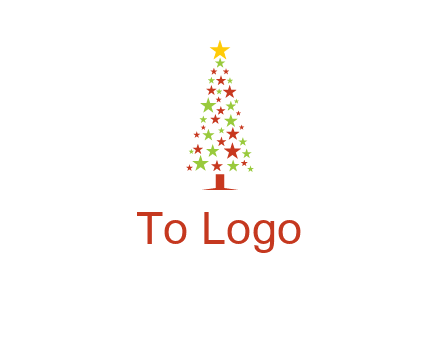 colorful stars christmas tree logo