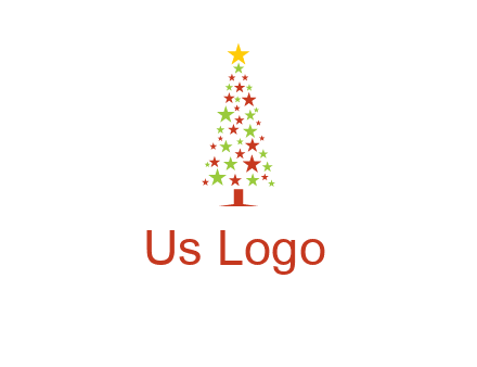 colorful stars christmas tree logo