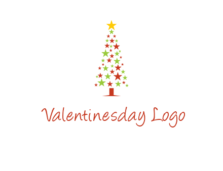 colorful stars christmas tree logo