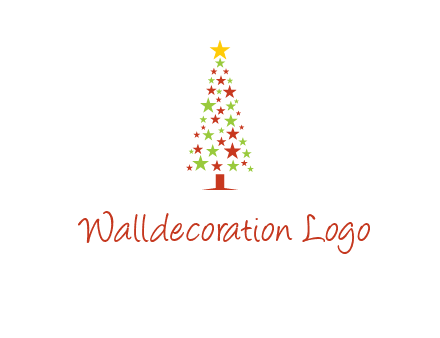 colorful stars christmas tree logo