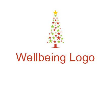 colorful stars christmas tree logo