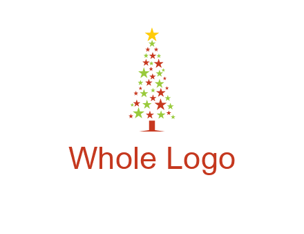 colorful stars christmas tree logo