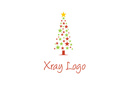 colorful stars christmas tree logo
