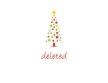 colorful stars christmas tree logo