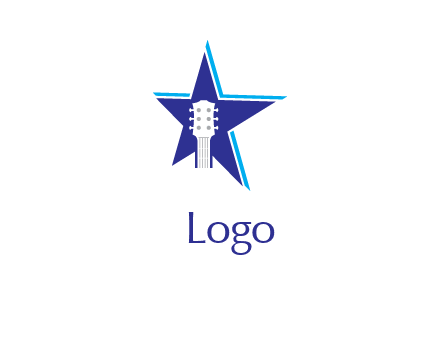 guitar head and star logo