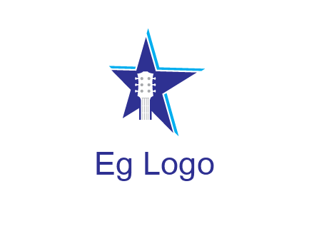 guitar head and star logo