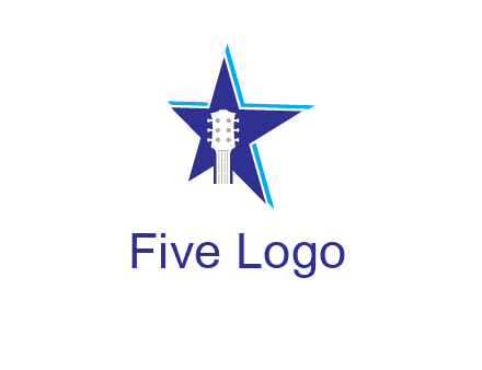 guitar head and star logo