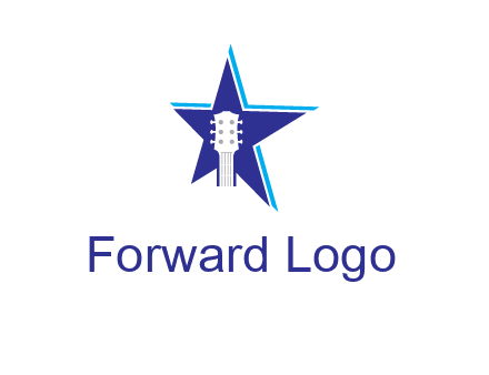 guitar head and star logo