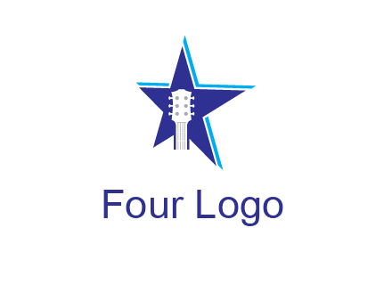 guitar head and star logo