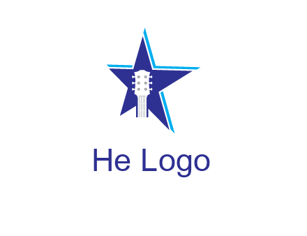 guitar head and star logo