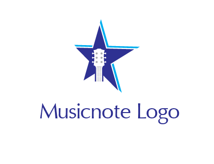 guitar head and star logo