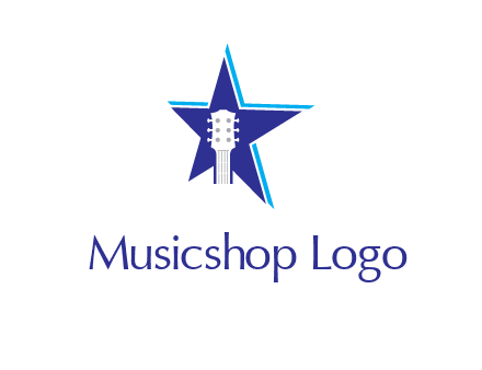 guitar head and star logo