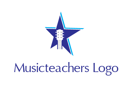 guitar head and star logo