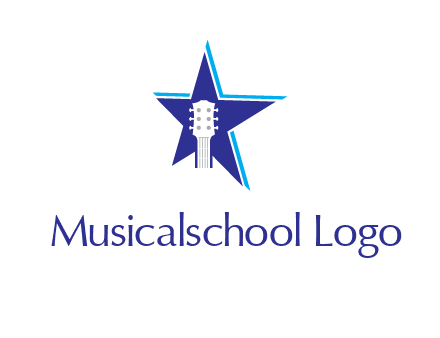 guitar head and star logo