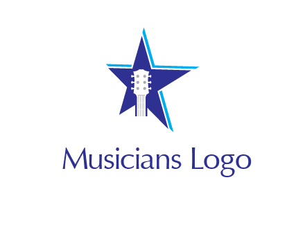 guitar head and star logo