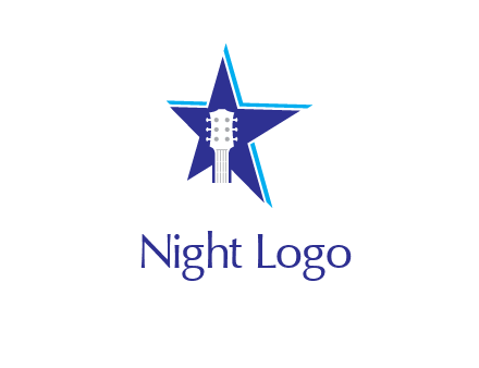 guitar head and star logo