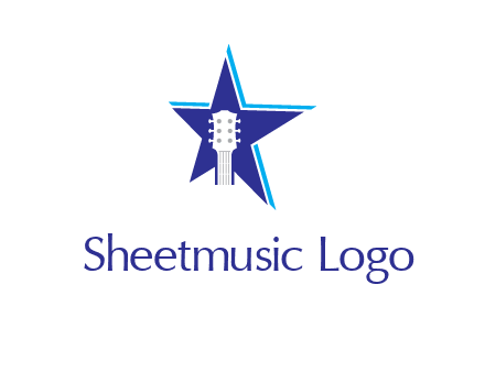 guitar head and star logo