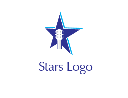 guitar head and star logo