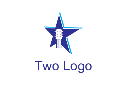 guitar head and star logo