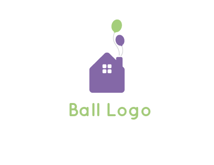 house with balloons logo
