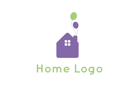 house with balloons logo