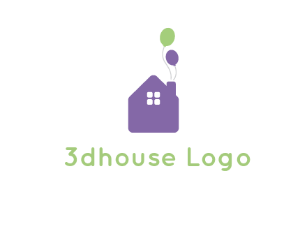 house with balloons logo