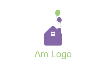 house with balloons logo