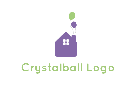 house with balloons logo