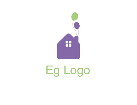 house with balloons logo