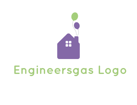 house with balloons logo
