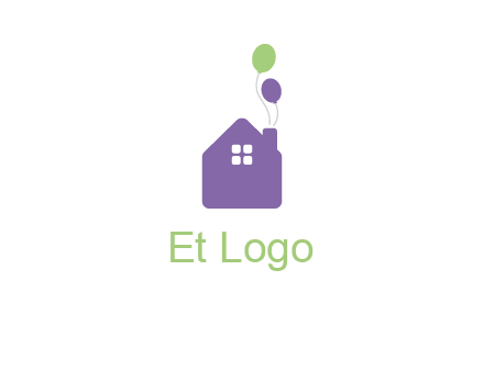 house with balloons logo