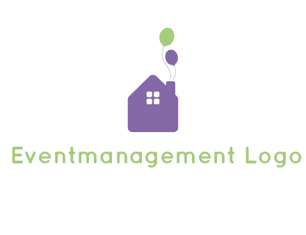 house with balloons logo