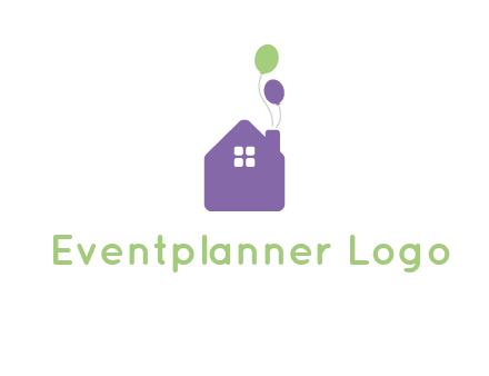 house with balloons logo
