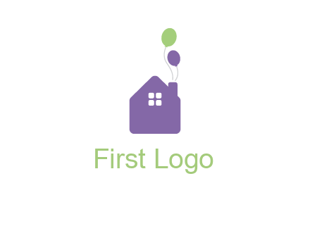 house with balloons logo