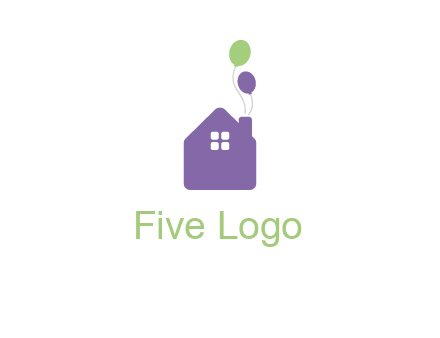 house with balloons logo